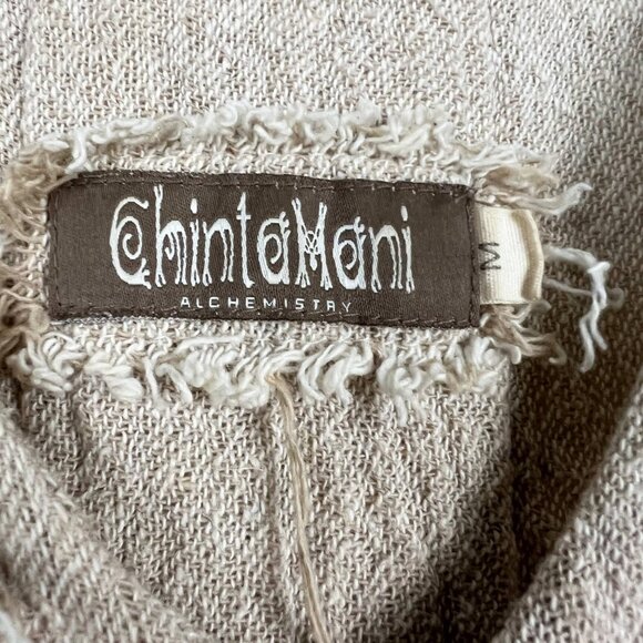 Chintamani Alchemistry frayed embroidered cotton blend sleeveless racerback top - Picture 6 of 8